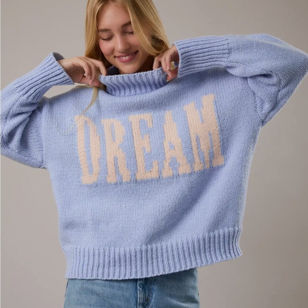 "🆕. “Dream" High Neck Oversized Mock Neck 
Sweater Top